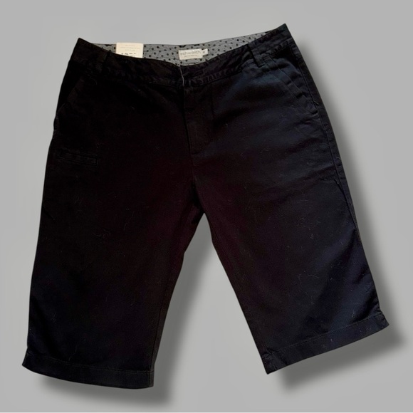 Ashworth Performance NWT Shorts Black Golf Tailored Stretch Bermudas Size 10 - Picture 2 of 12